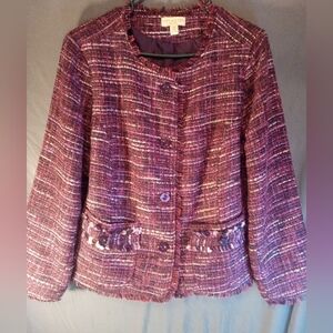 Appleseed's Plum Fringed Blazer